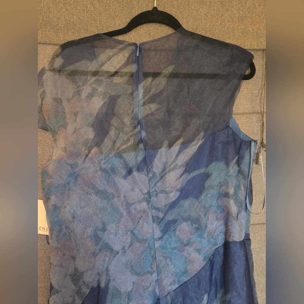 Rene Ruiz Blue Floral  organza formal gown Dress - Picture 7 of 12